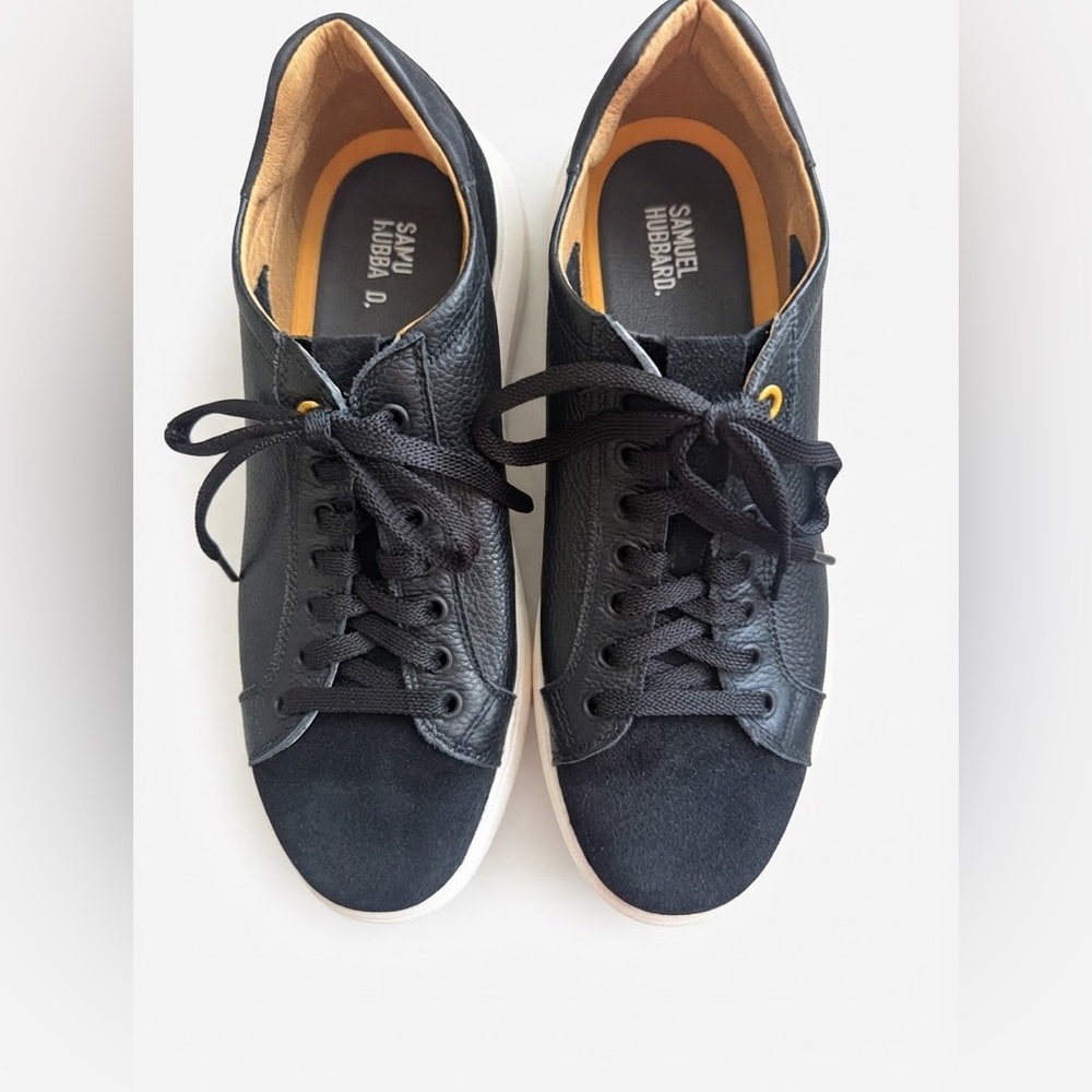Samuel Hubbard Sunset Leather & Suede Low Top Sneakers Black -Size 8